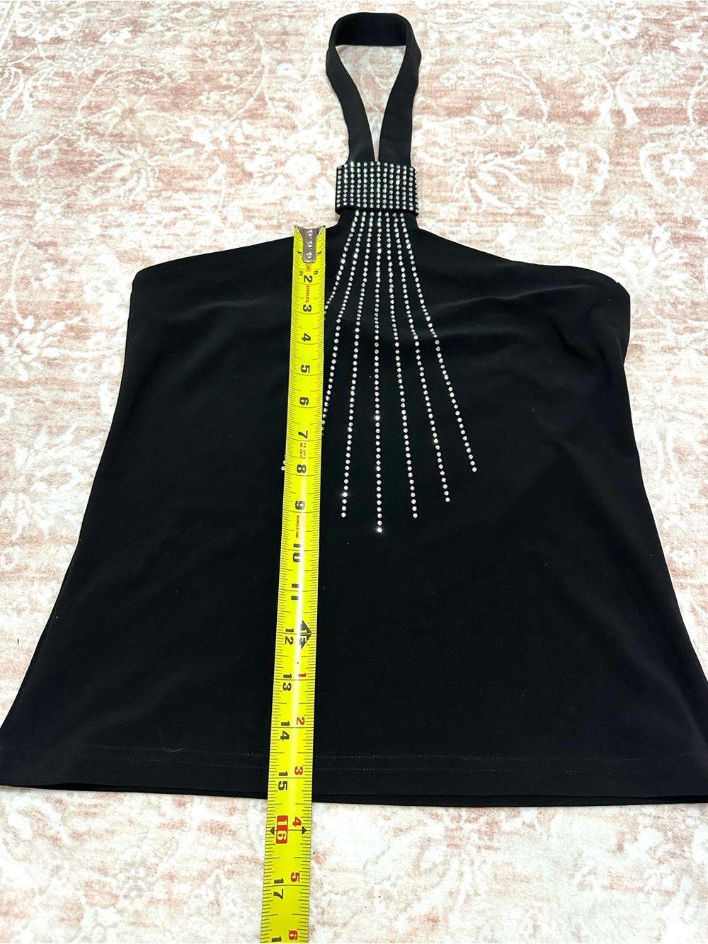 Vintage 🖤 Crystal Embellished Halter Top - Picture 7 of 9